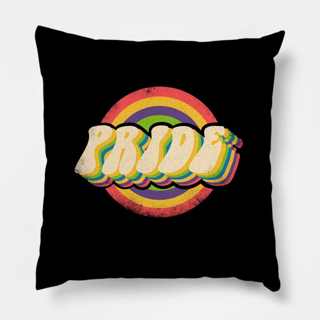 pride rainbow reto Pillow by Giraroad