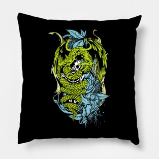 Snake Dragon (colored) Pillow