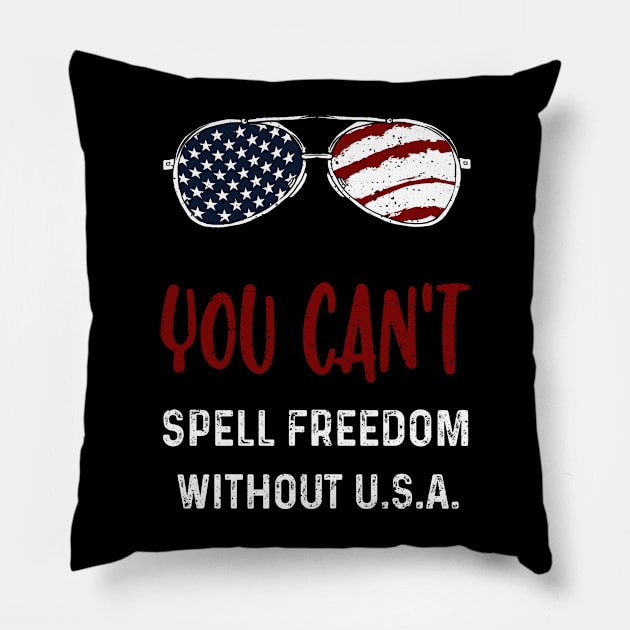 You Can't Spell Freedom Without U.S.A. Pillow by Designs By Jnk5