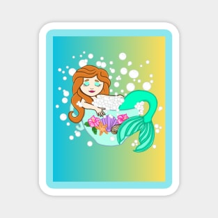 Teacup Mermaid (blue/yellow) Magnet