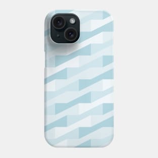 Tiles background in shades of blue with texture of overlapping cubes seen in perspective Phone Case