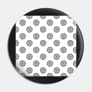 Regular Mandala Pattern in Black and White Pin