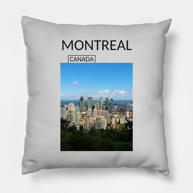 Montreal Quebec Canada Cityscape Skyline Urban Landscape Gift for Canadian Canada Day Present Souvenir T-shirt Hoodie Apparel Mug Notebook Tote Pillow Sticker Magnet Pillow by Mr. Travel Joy