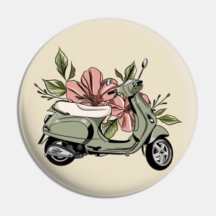 Flower Vespa Pin