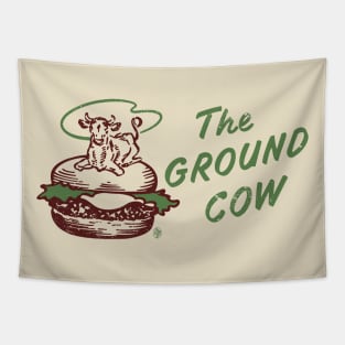 Retro Vintage The Ground Cow Restaurant Tapestry