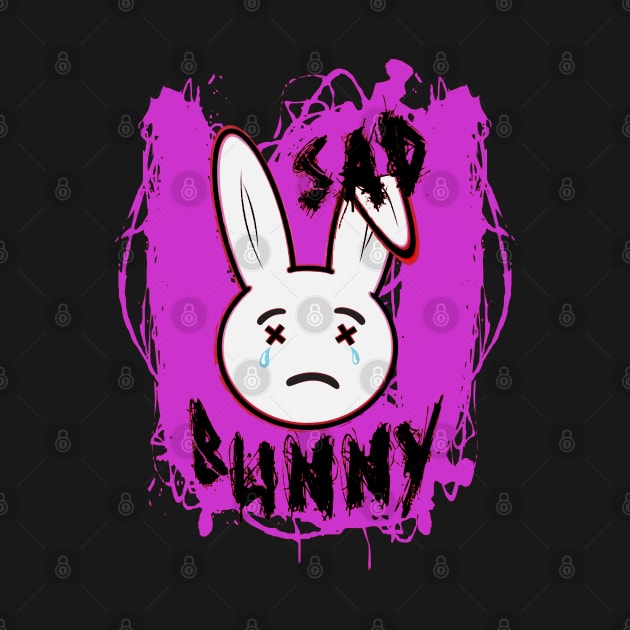 Sad Face Bunny Graphic Art by 66designer99