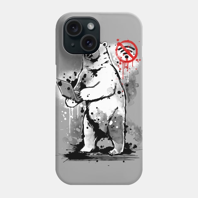 No internet connection - Angry bear Phone Case by NemiMakeit