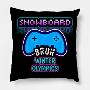 Snowboard Bruh - Winter Olympics 2022 - Gamer Pillow