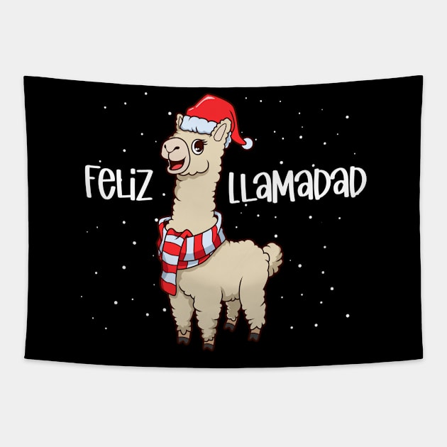 Christmas llama - Feliz Llamadad Tapestry by Modern Medieval Design