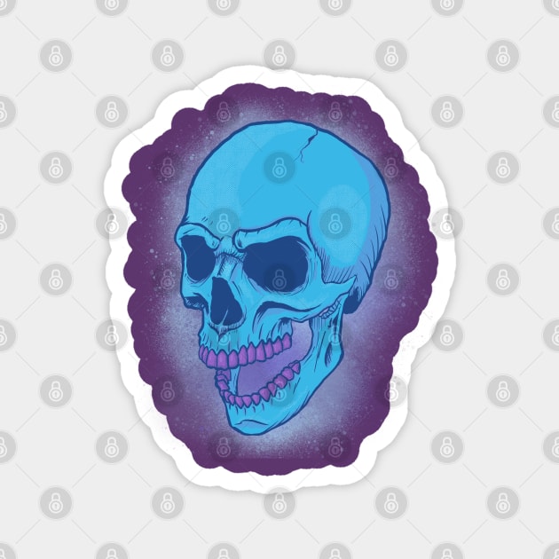 Blue Skull Magnet by Joebarondesign