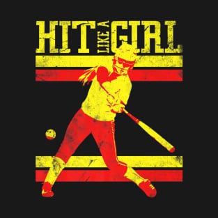 Hit Girl Softball Player T-Shirt