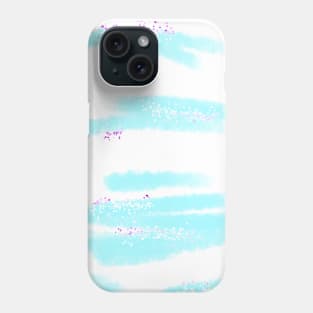 Blue watercolor glitter sparkle art Phone Case