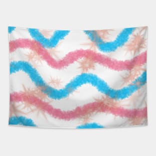 Blue pink watercolor abstract texture Tapestry