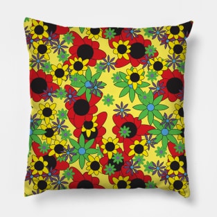 Floral pattern with flowers and leaves Pillow