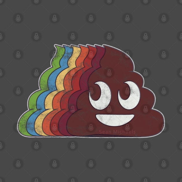 Retro style poop emoji by Sean Michaels