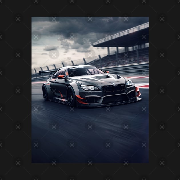 black bmw m6 on a race track by Maverick Media