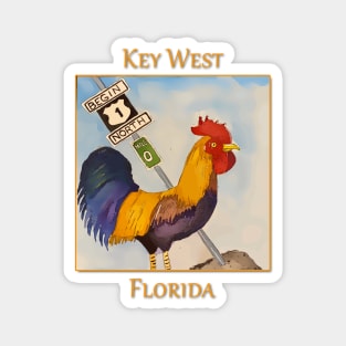 Key West Rooster add Mile Marker 0, Florida Magnet