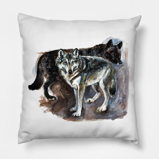 Timber Wolves Pillow by belettelepink