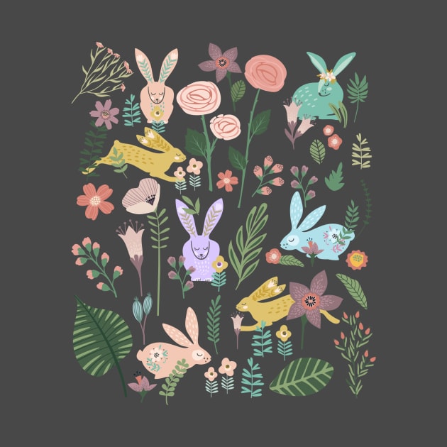 Bunnies In The Springtime Garden by LittleBunnySunshine