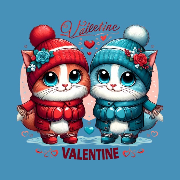 Adorable Couple Cats for Valentine's Day by HaMa-Cr0w