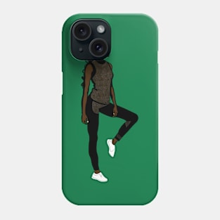 Woman in gym clothes in a yoga pose Phone Case