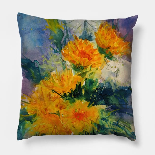 Loose Floral Watercolor #10 Pillow by Floral Your Life!