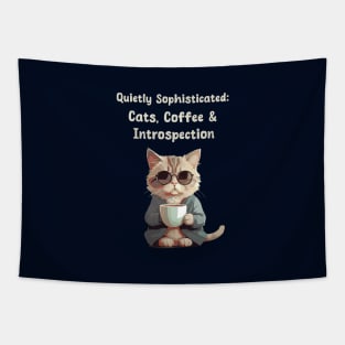 Cool cat and coffee Tapestry