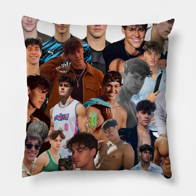 noah beck photo collage Pillow by Photo collages