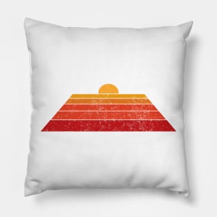 70's Retro Sunset Classic Vintage 70s Sunset Colors Pillow