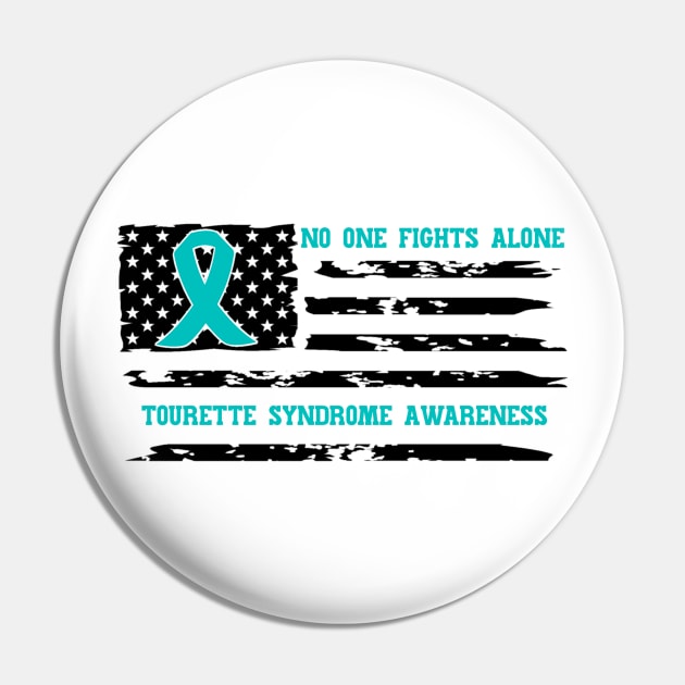 No One Fights Alone Tourette Syndrome Awareness Pin by Geek-Down-Apparel