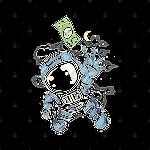 Astronaut Dollar • Funny And Cool Sci-Fi Cartoon Drawing Design Great For Anyone That Loves Astronomy Art by TeesHood