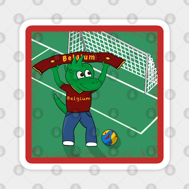 Dino Belgium Football Fan Magnet by SNCdesigns