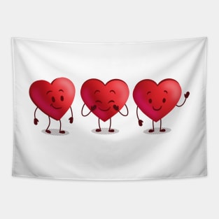 Little Lovey Happy Red Valentines Day Hearts Tapestry