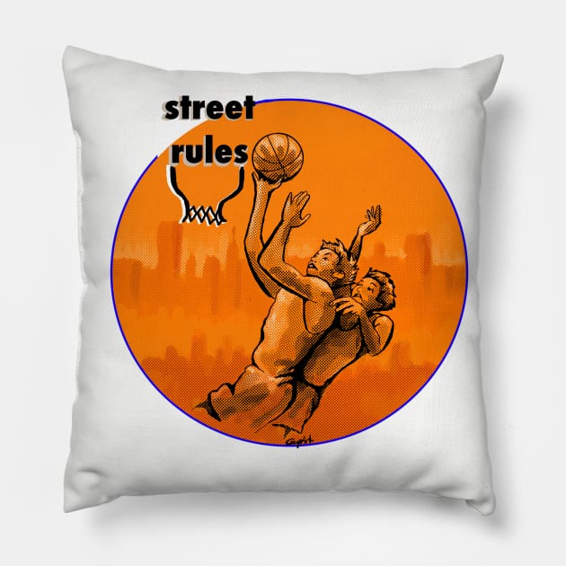 Street ball basketball rules Pillow by Coop Art