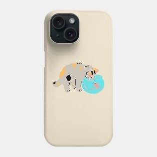 Cat and goldfish Phone Case