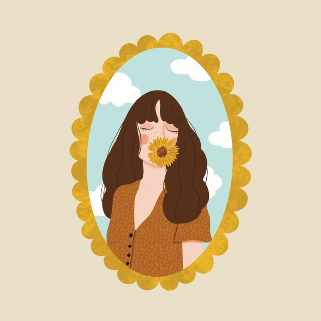 Sunflower Lady by Carlotta Illustration