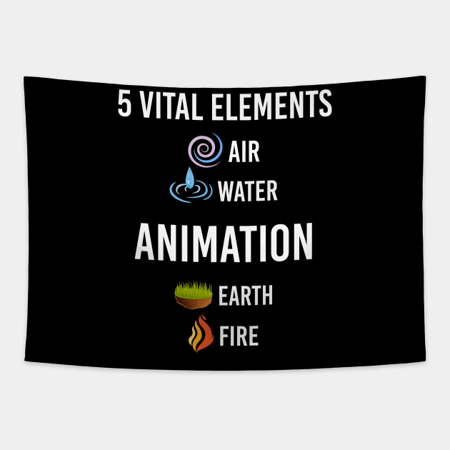 5 Elements Animation Tapestry by blakelan128