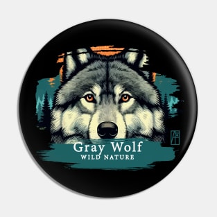 Gray Wolf - WILD NATURE - WOLF -5 Pin