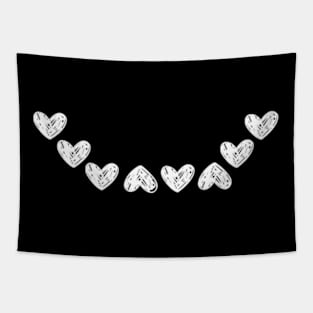 Smiley heart white Tapestry