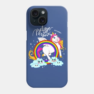 Winged Unicorn Playing Peekaboo Phone Case