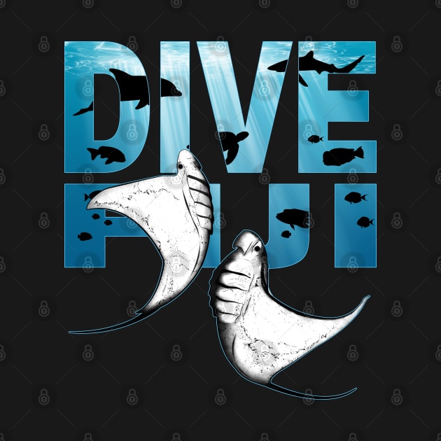 Giant Manta Ray Fiji Diving by NicGrayTees