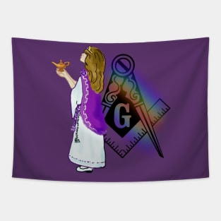 Masonic Princess with Rainbow Tapestry