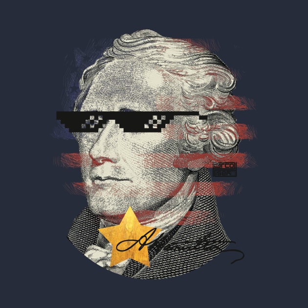 Cool Funny Sunglasses Patriotic Alexander Hamilton by porcodiseno