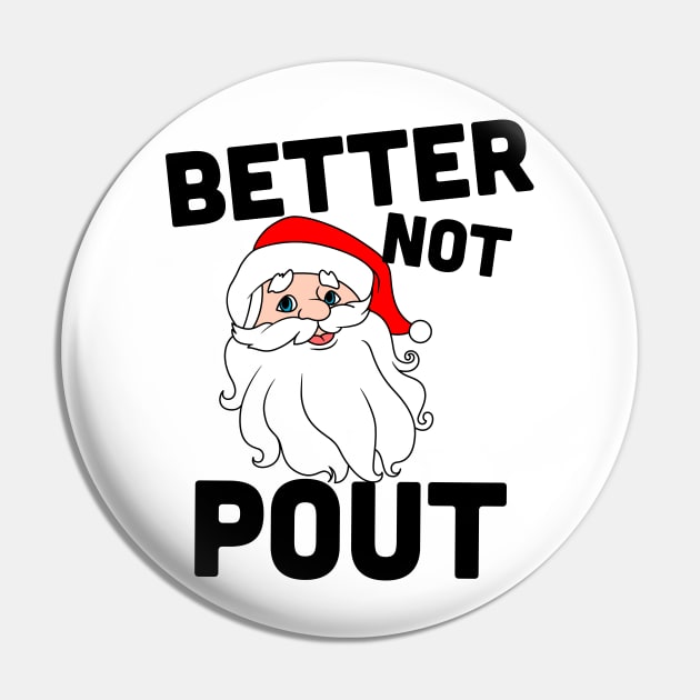 Better no Pout Santa Pin by Blister