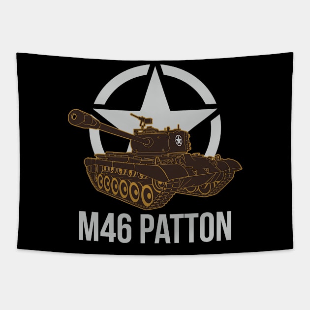 US tank M46 Patton Tapestry by FAawRay