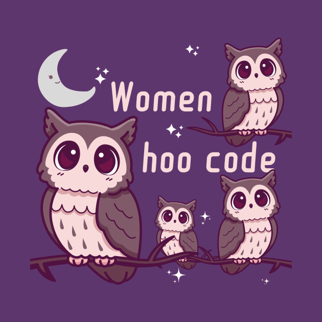 Women hoo code cute owls by WovenKindness