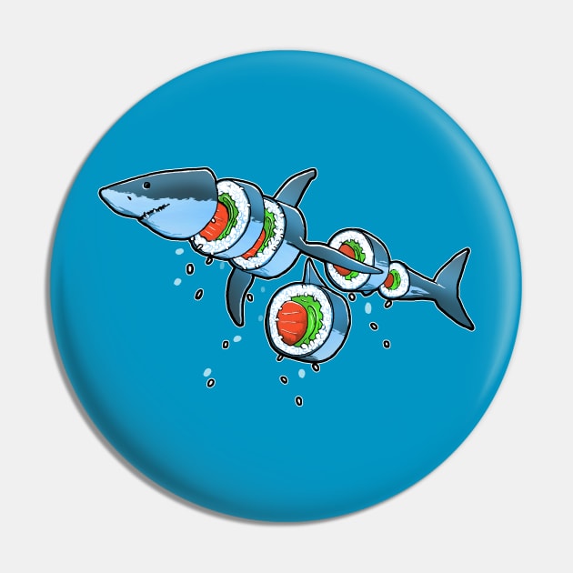 Shark sushi Pin by raxarts