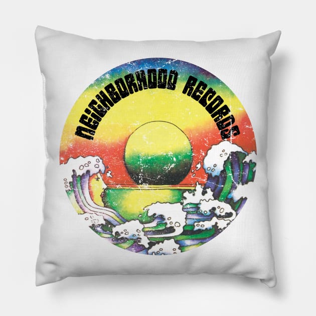 Neighborhood records Pillow by MindsparkCreative