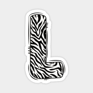 Zebra Letter L Magnet