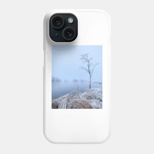 Calm lake landscape at winter Phone Case